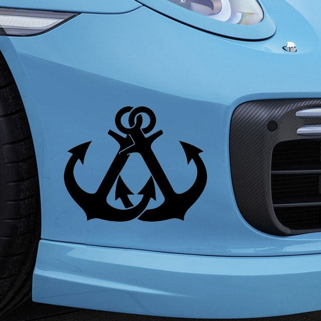 High-quality 1PCS 12*15cm Pirate Flag Navy Anchor Pirate Adventure Vinyl PVC Car Sticker Decal