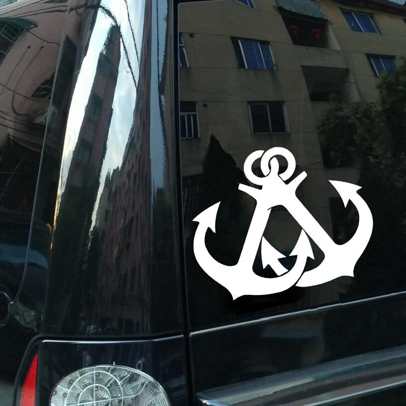 High-quality 1PCS 12*15cm Pirate Flag Navy Anchor Pirate Adventure Vinyl PVC Car Sticker Decal