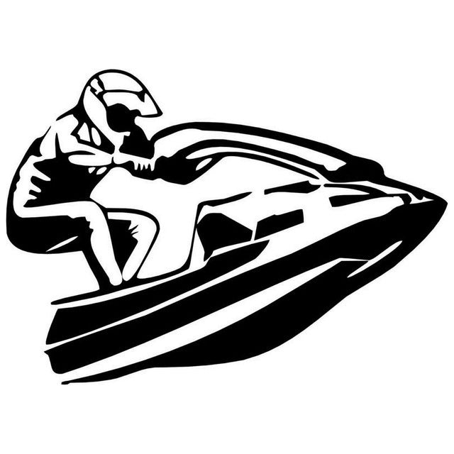 1PCS 15.5cm*11.1cm Jet Ski Boat Car-Styling Decoration Vinyl Car Stickers Decals