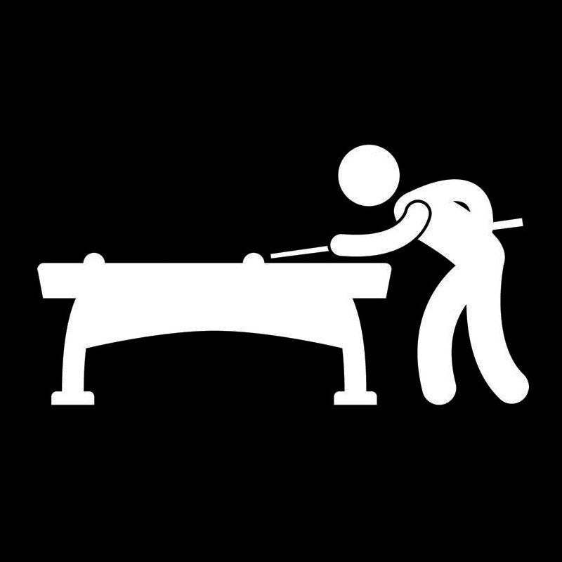New Hot 1PCS 14cm*7.5cm Personality Billiards Sports  Car Sticker Decal Vinyl Black