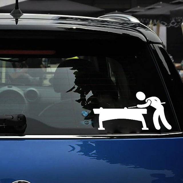 New Hot 1PCS 14cm*7.5cm Personality Billiards Sports  Car Sticker Decal Vinyl Black