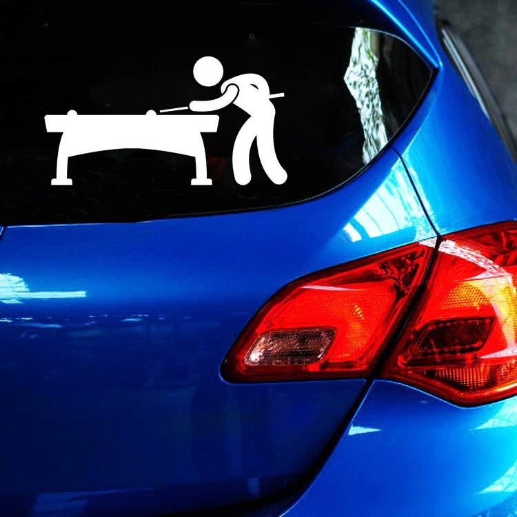 New Hot 1PCS 14cm*7.5cm Personality Billiards Sports  Car Sticker Decal Vinyl Black