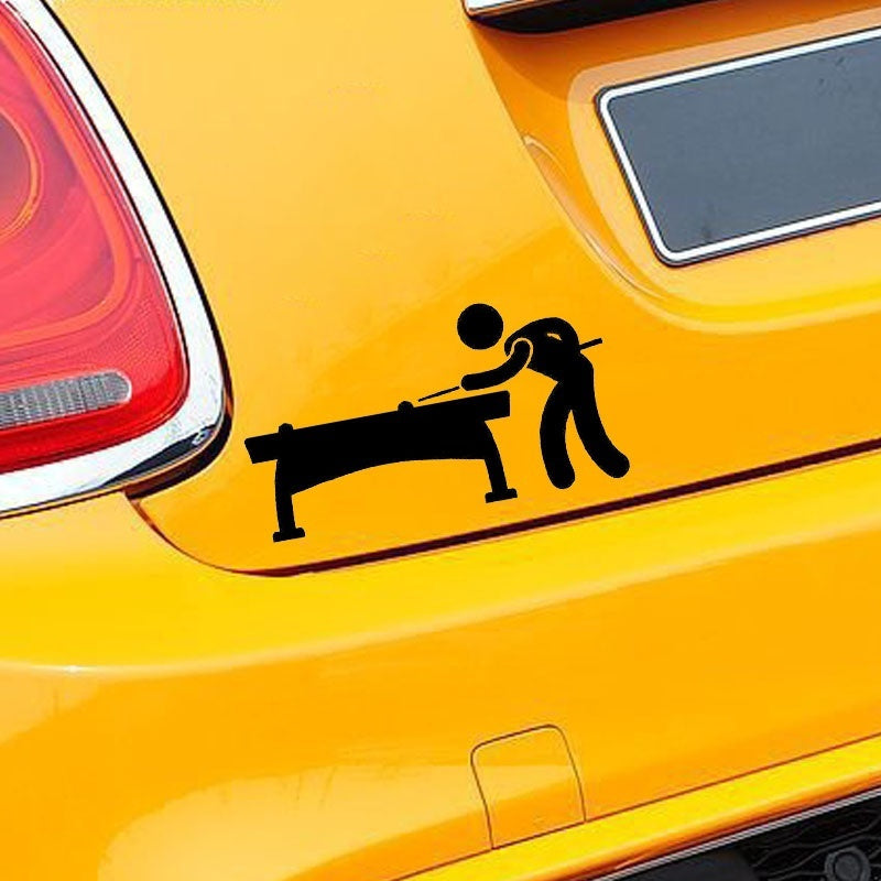 New Hot 1PCS 14cm*7.5cm Personality Billiards Sports  Car Sticker Decal Vinyl Black