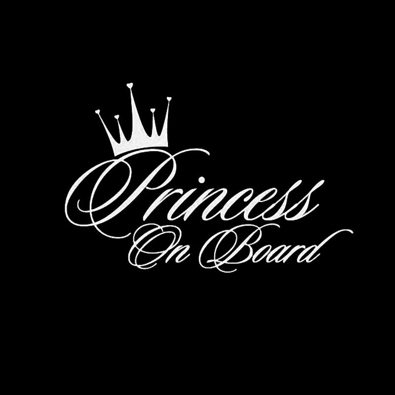 17cm*14cm PRINCESS ON BOARD BABY   Vinyl Car-Styling Car Sticker Black