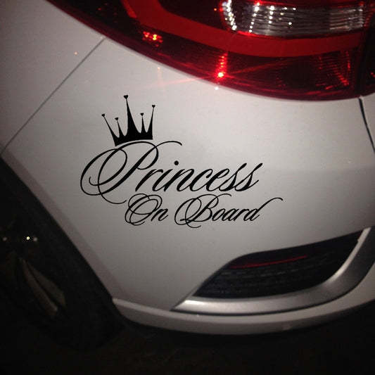 17cm*14cm PRINCESS ON BOARD BABY   Vinyl Car-Styling Car Sticker Black