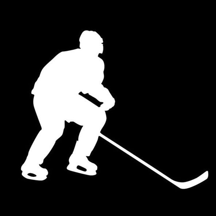 Fashion 13*11CM ICE HOCKEY Player Movement Pattern Decorative Stickers Decals Hockey Enthusiasts Car Stickers red white