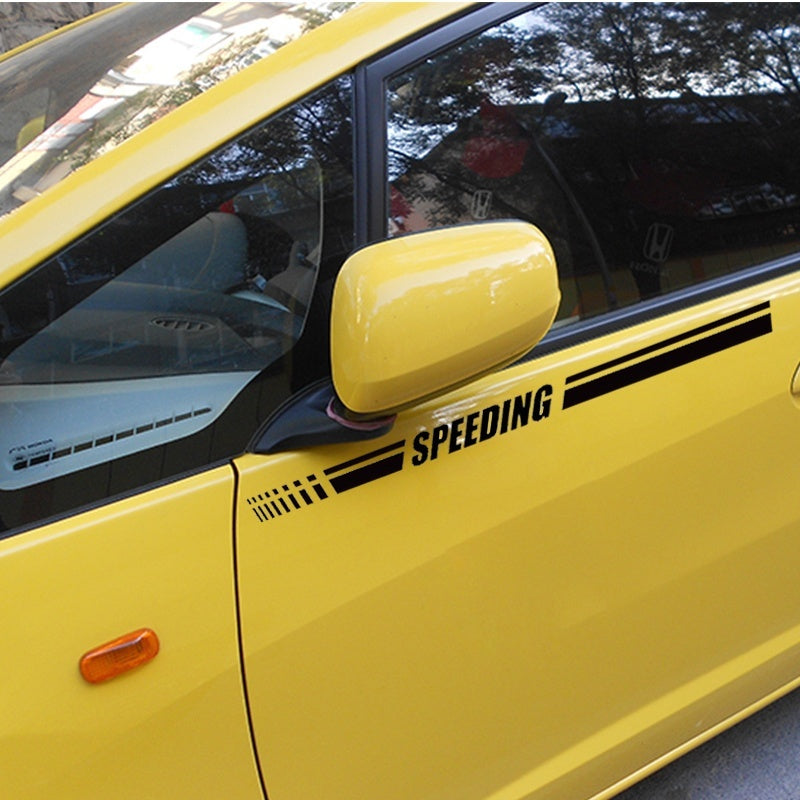 1 Pair 9.6*80cm Car Styling Stickers Customizable SPEEDING Sports Car Decals and Sticker Body Window Stickers