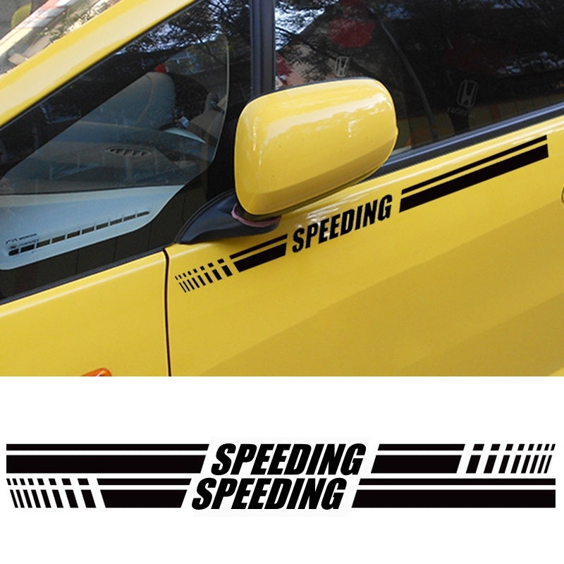 1 Pair 9.6*80cm Car Styling Stickers Customizable SPEEDING Sports Car Decals and Sticker Body Window Stickers