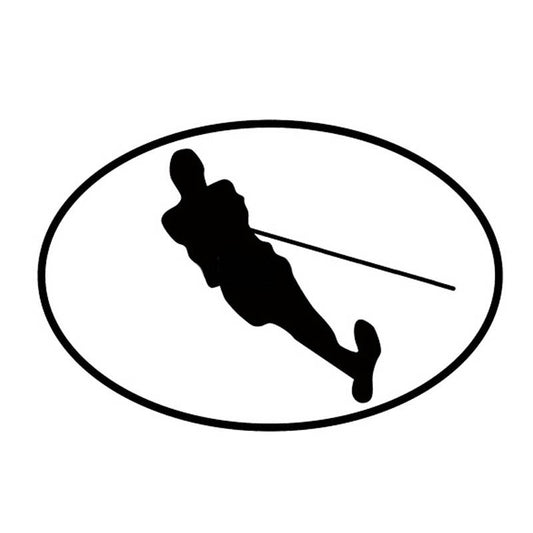 New Hot 15*10CM WATER SKIING OVAL Car Sticker Decal  Fun Motorcycle Decorative Body Stickers Black/Silverred white