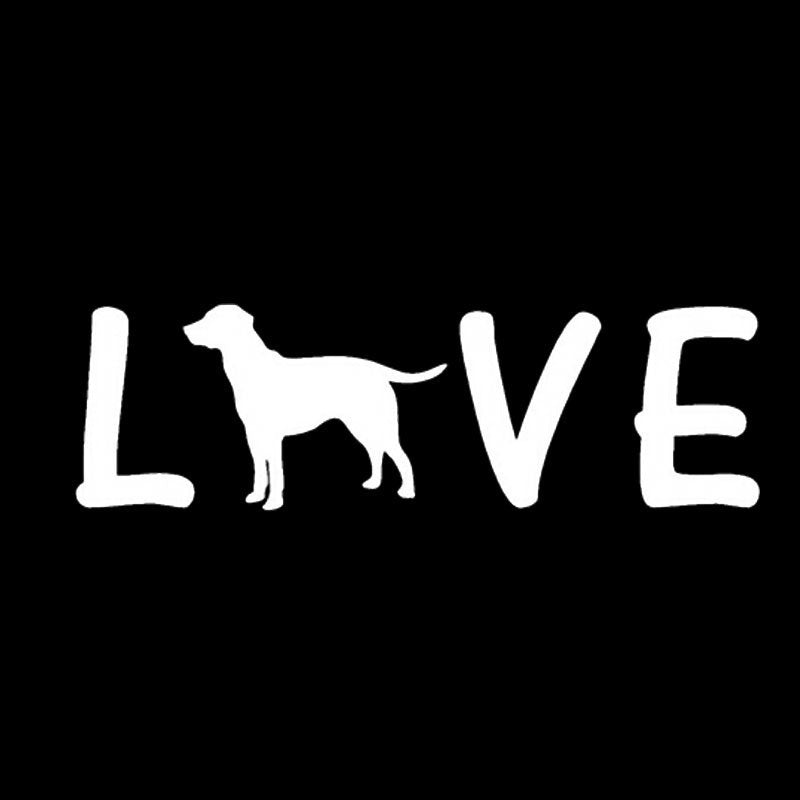 15cm*4.5cm LOVE Vinyl Window Decals Labrador Creative  Accessories