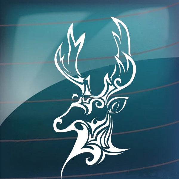 Hot 1PCS 10*20CM Hunting Deer Horn Animal Head Vinyl Car Sticker Motorcycle Decal