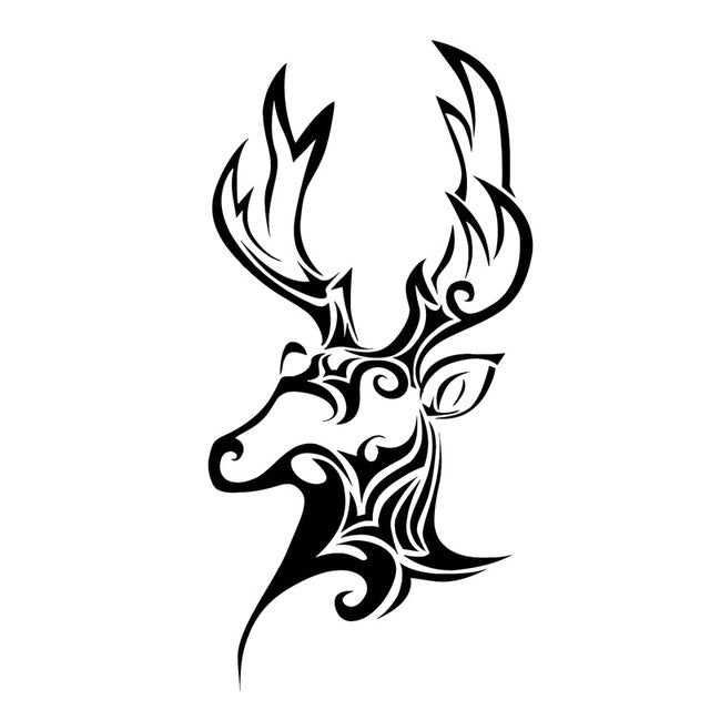 Hot 1PCS 10*20CM Hunting Deer Horn Animal Head Vinyl Car Sticker Motorcycle Decal