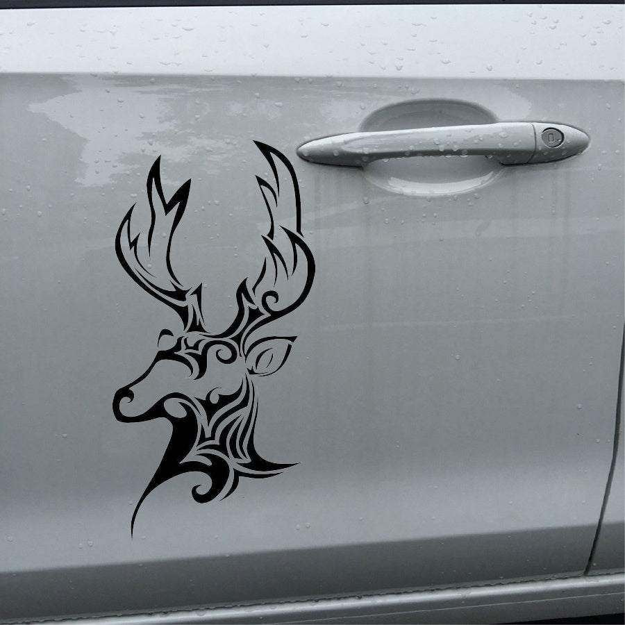 Hot 1PCS 10*20CM Hunting Deer Horn Animal Head Vinyl Car Sticker Motorcycle Decal