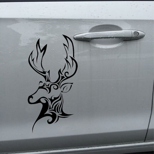 Hot 1PCS 10*20CM Hunting Deer Horn Animal Head Vinyl Car Sticker Motorcycle Decal