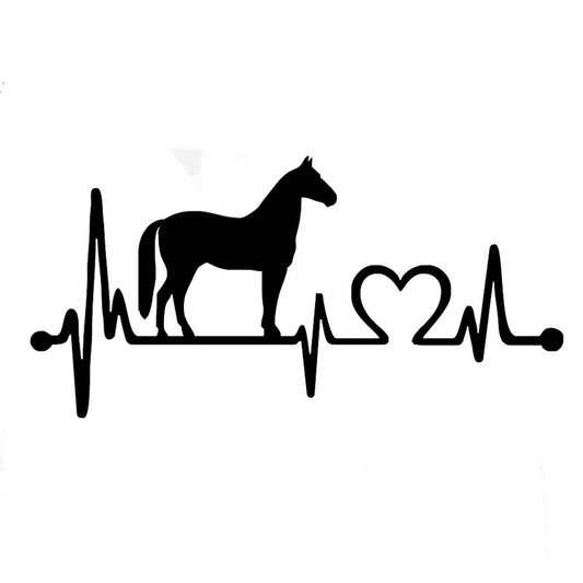 New Hot Horse With Cartoon Electrocardiogram Car Window Bumper Vinyl Decal Truck Sticker