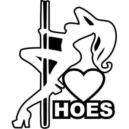Fashion 12.5CM*15.2CM Love Hoes Stripper Girl JDM Vinyl Decal Sticker Car Sticker Car Motorcycle Accessories