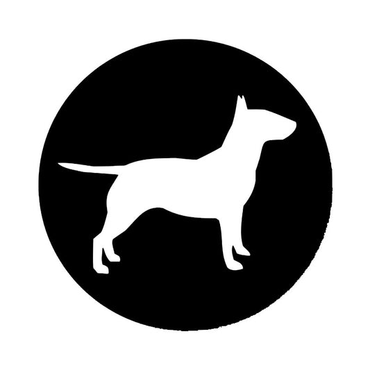 New Fashion 14.2*14.2CM Bull Terrier Dog Car Stickers  Cute Vinyl Decal Car Styling Bumper Decoration