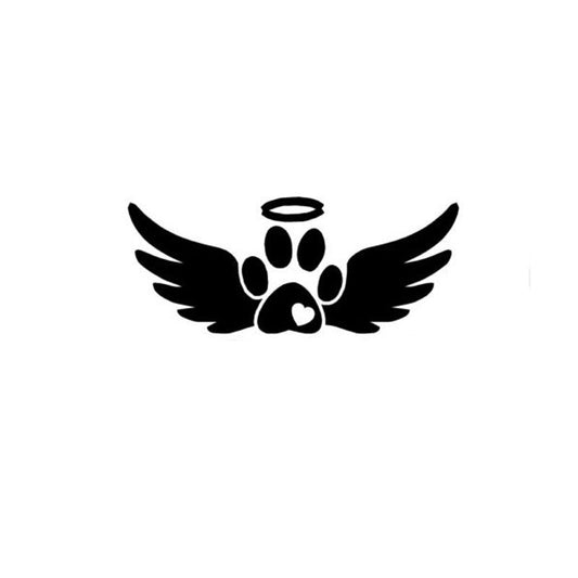 Fashion 15cm*6cm Angel Wings Dog Paw Vinyl  Car Sticker Decal