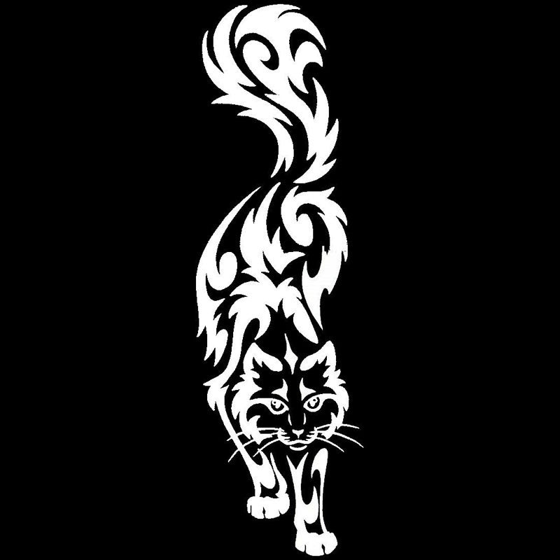 2018 NEW 1PCS 6.1*20CM Car Styling  Funny Cartoon Decals Classic Pet Cat Vinyl Car Sticker Accessories