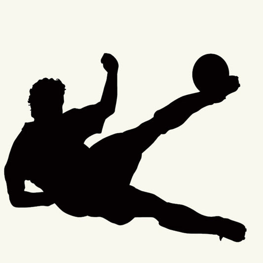 Hot Soccer Player Lying Playing Silhouette Art Car Sticker for Motorcycles Laptop Canoe Car Decor  Vinyl Decal 4 Colors