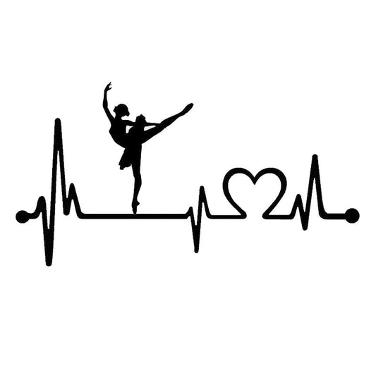 New Fashion 19cm*10.2cm Ballet Ballerina Dance Heartbeat Lifeline Personality Body Car Stickers Accessories