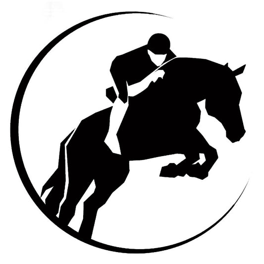 New Brand 1PCS 14.2cm*14.2cm PVC Vinyl Art Waterpoorf  Horse Racing Funny Car Sticker Car-Styling Black White