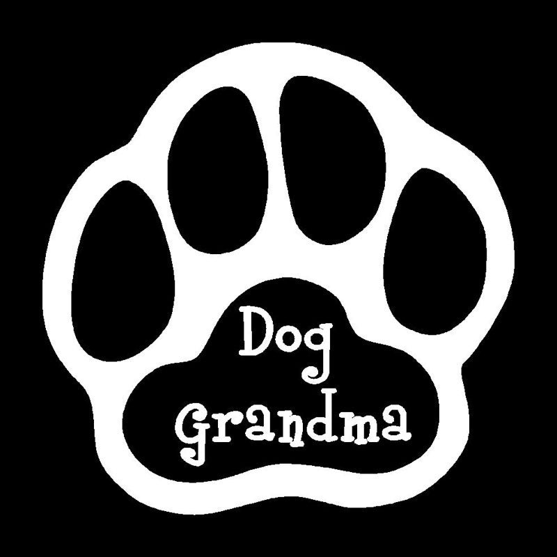 Hot 15.2CM*15.2CM Dog Grandma Paw Print Fun Unique Vinyl Graphic Decal Car Sticker Car Styling Decoration
