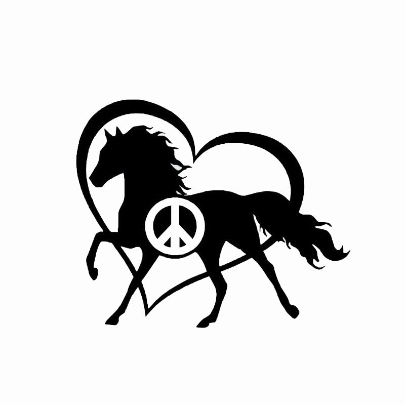 2018 NEW 1PCS 16.5*20CM Love Horse Animal Vinyl Car Sticker Decal Car Decoration Accessories