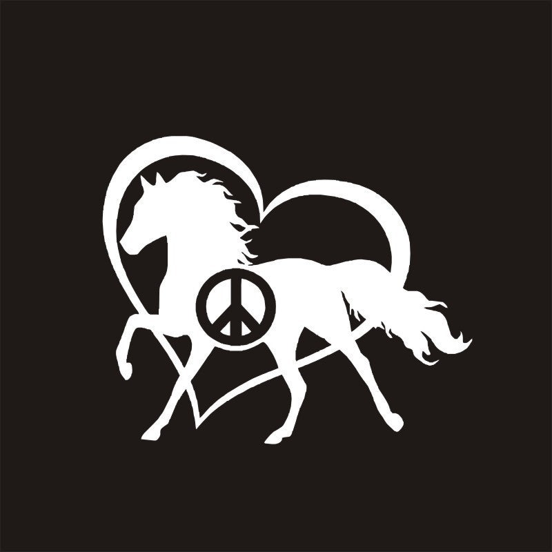 2018 NEW 1PCS 16.5*20CM Love Horse Animal Vinyl Car Sticker Decal Car Decoration Accessories