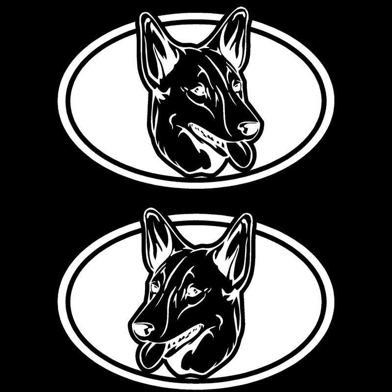 High-quality 1 Pair 10.2*6.7CM Dog Funny Vinyl Car Sticker Classic Personality Rearview Mirror Decorative Decals