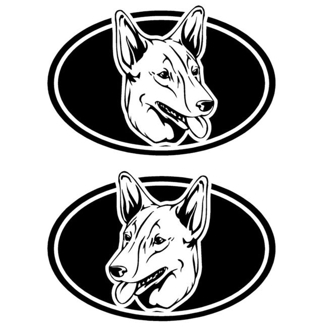 High-quality 1 Pair 10.2*6.7CM Dog Funny Vinyl Car Sticker Classic Personality Rearview Mirror Decorative Decals