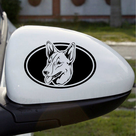 High-quality 1 Pair 10.2*6.7CM Dog Funny Vinyl Car Sticker Classic Personality Rearview Mirror Decorative Decals