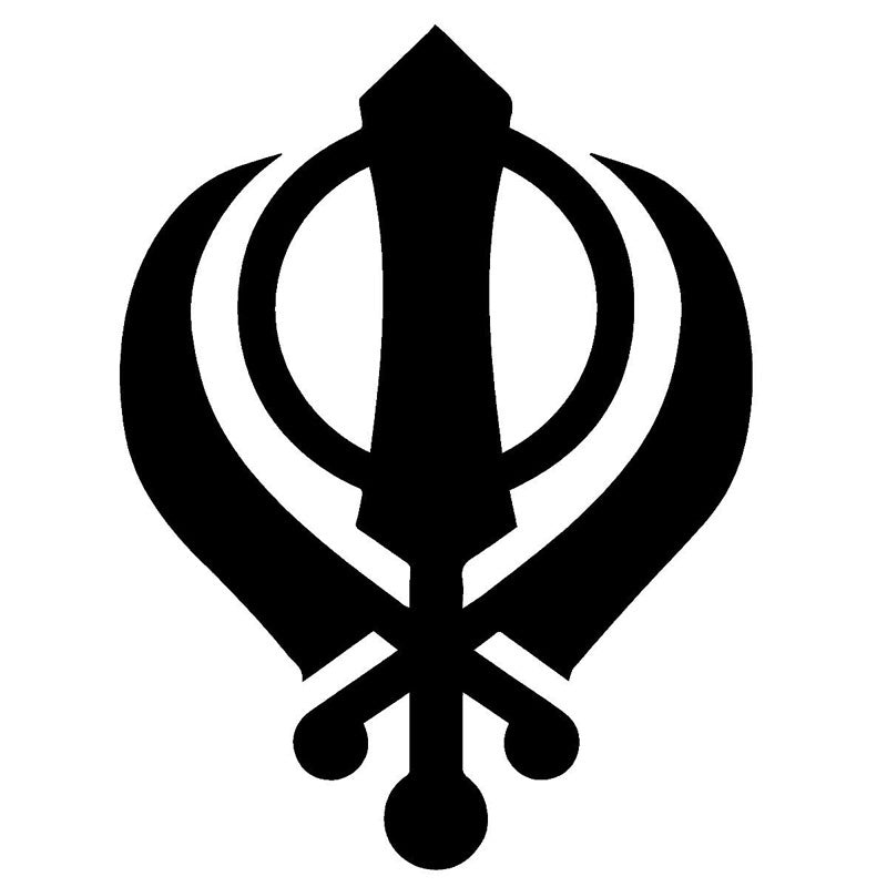 High-quality 11.1*17.9CM Personality Of The Sikh Symbol JDM Car Sticker Cartoon Motorcycle Vinyl Decals