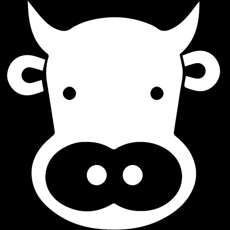 High-quality 13.2cm*14.3cm Vinyl Decal Car Sticker Cartoon Cute Cow Face Funny Car-styling