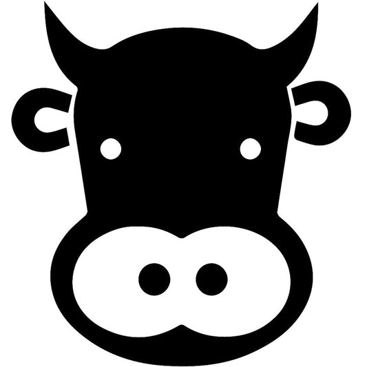 High-quality 13.2cm*14.3cm Vinyl Decal Car Sticker Cartoon Cute Cow Face Funny Car-styling