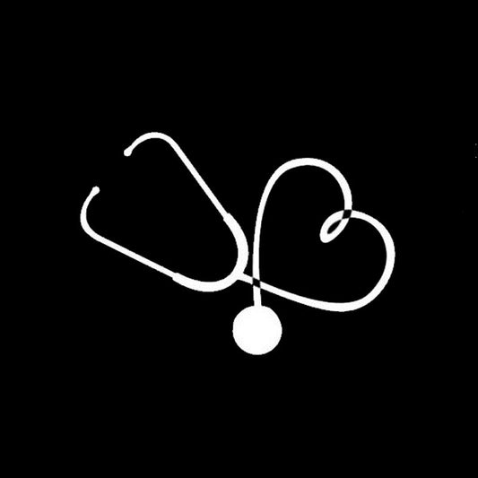 New Fashion 11.3*16 cm sticker on the heart of the car doctor, nurse stethoscope love stylish,  vinyl decal sticker