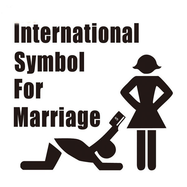 High-quality 1PCS 14*14cm International Symbol For Marriage Removable Vinyl Funny Car Sticker Car Styling Decals For Car Window Bumper
