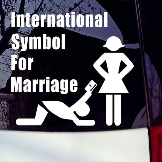High-quality 1PCS 14*14cm International Symbol For Marriage Removable Vinyl Funny Car Sticker Car Styling Decals For Car Window Bumper