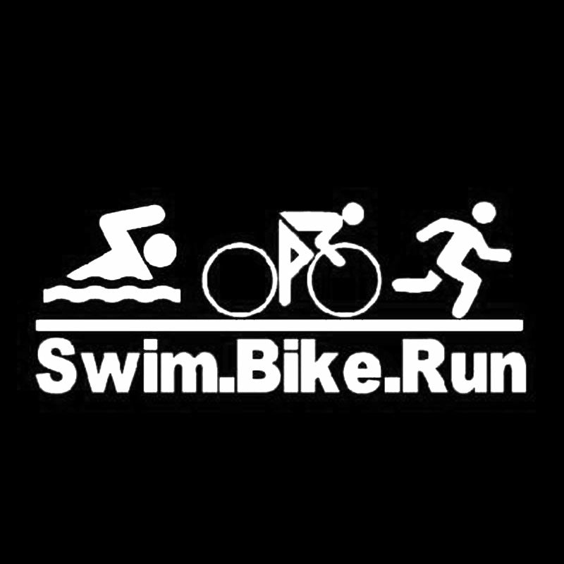 New Brand 1PCS 20.3cm*8cm Swim Bike Run Sport Outdoor Car Styling Vinyl Car Sticker Decal