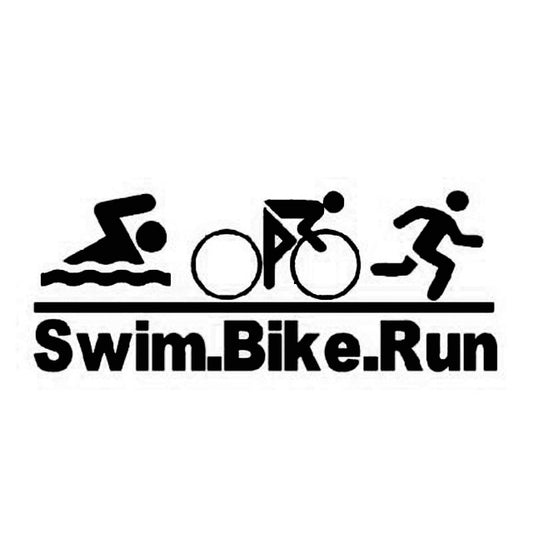 New Brand 1PCS 20.3cm*8cm Swim Bike Run Sport Outdoor Car Styling Vinyl Car Sticker Decal