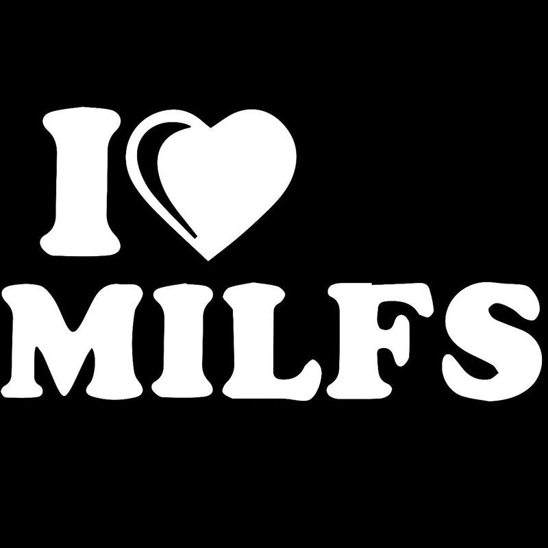 New Brand 17.8CM*9.7CM I Love Milfs Car Truck Boat Vinyl Decal Sticker Tablet Funny Car Stickers Car Stylings