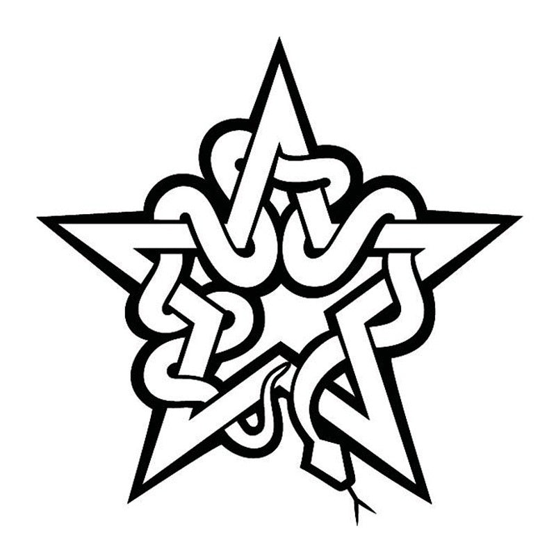 Fashion 13cm*13cm Snake And Star  Interesting Vinyl Car-styling Car Sticker Motorcycle Decals
