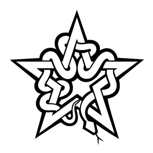 Fashion 13cm*13cm Snake And Star  Interesting Vinyl Car-styling Car Sticker Motorcycle Decals
