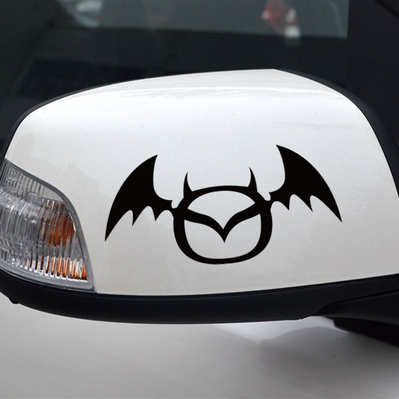 New Hot 1 Pair 12*5cm Funny Cartoon Devil Bat Vinyl Car Rearview Mirror Stickers Decal Car-Styling Decoration