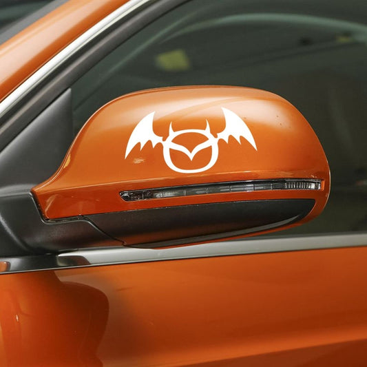 New Hot 1 Pair 12*5cm Funny Cartoon Devil Bat Vinyl Car Rearview Mirror Stickers Decal Car-Styling Decoration