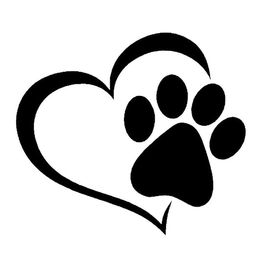 New Fashion 14.1*12.4CM Love The Dog Paw Print Window Decoration Decal Creative Motorcycle Car Stickers