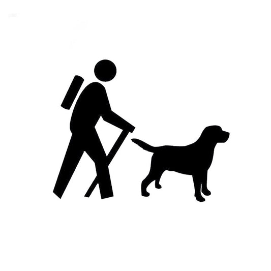 2018 NEW 13.9CM*11.2CM Hikers With Labrador Retriever Camping Decal Vinyl Car Sticker