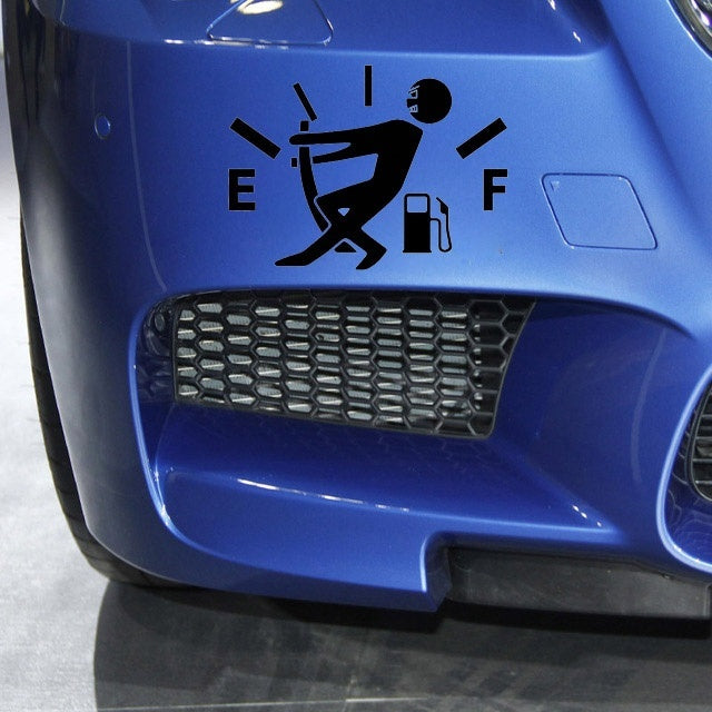 Hot 1PCS 14.5*20CM High Gas Consumption Decal Fuel Gage Empty Stickers Funny Vinyl JDM Car Stickers Car Styling