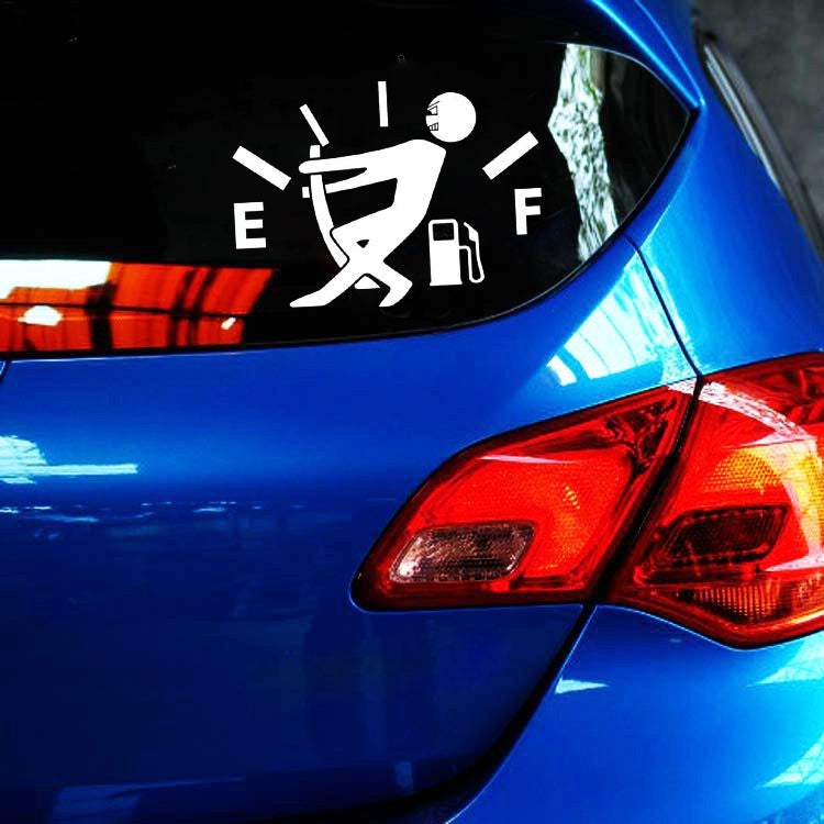 Hot 1PCS 14.5*20CM High Gas Consumption Decal Fuel Gage Empty Stickers Funny Vinyl JDM Car Stickers Car Styling