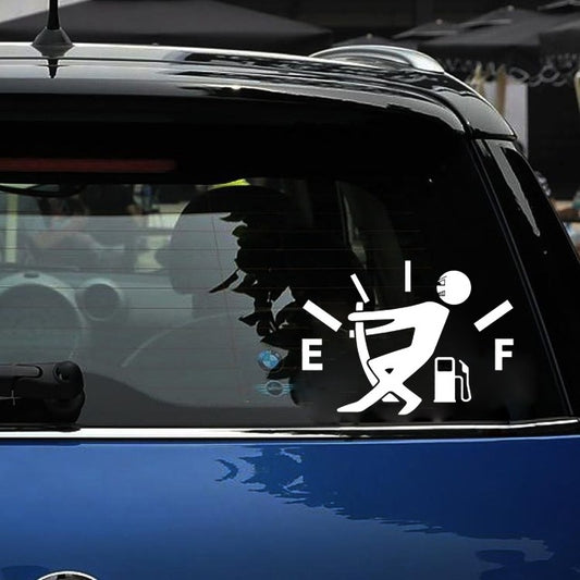Hot 1PCS 14.5*20CM High Gas Consumption Decal Fuel Gage Empty Stickers Funny Vinyl JDM Car Stickers Car Styling